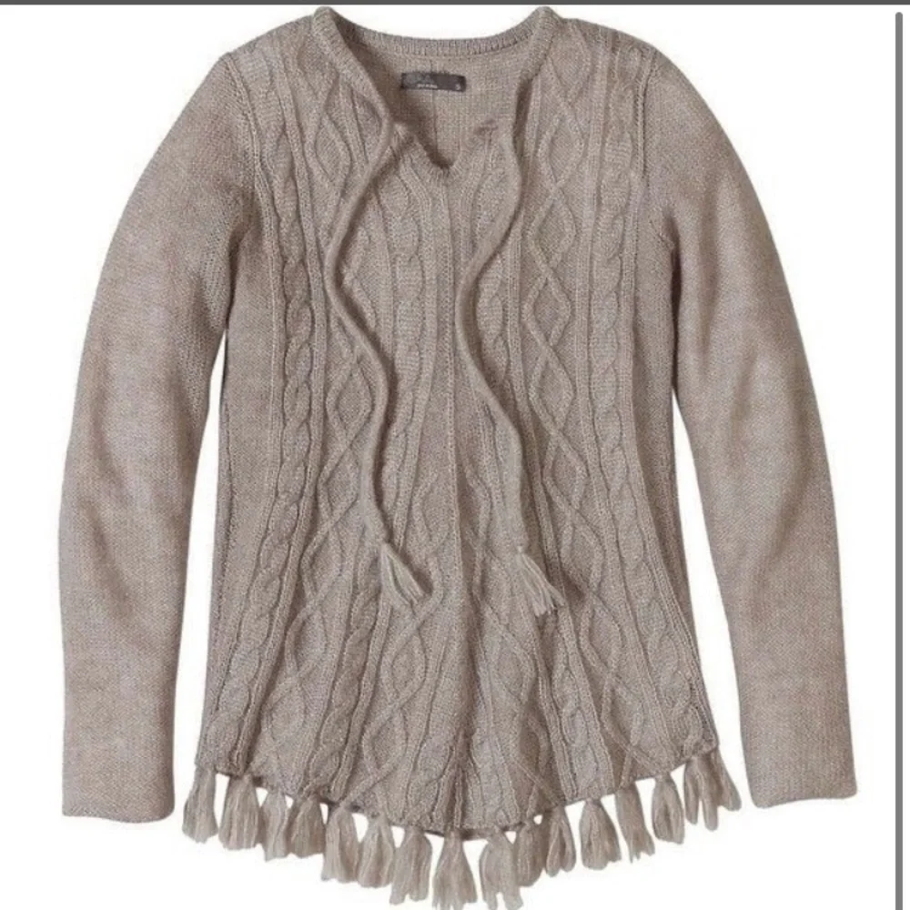 Prana Shelby Wool Blend Sweater Heathered Knit